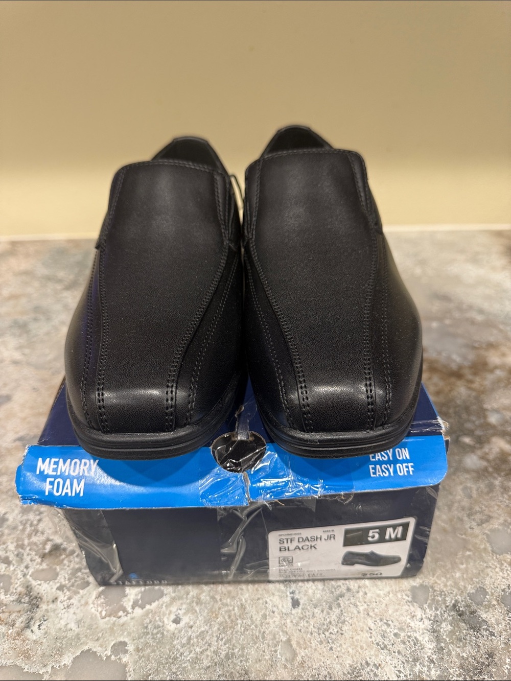 Stafford Black Memory Foam Slip-On Loafers
